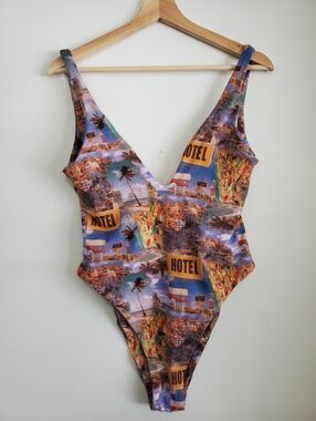 Out From Under Large One Piece Bathing suit Urban Outfitters High Leg Low Back